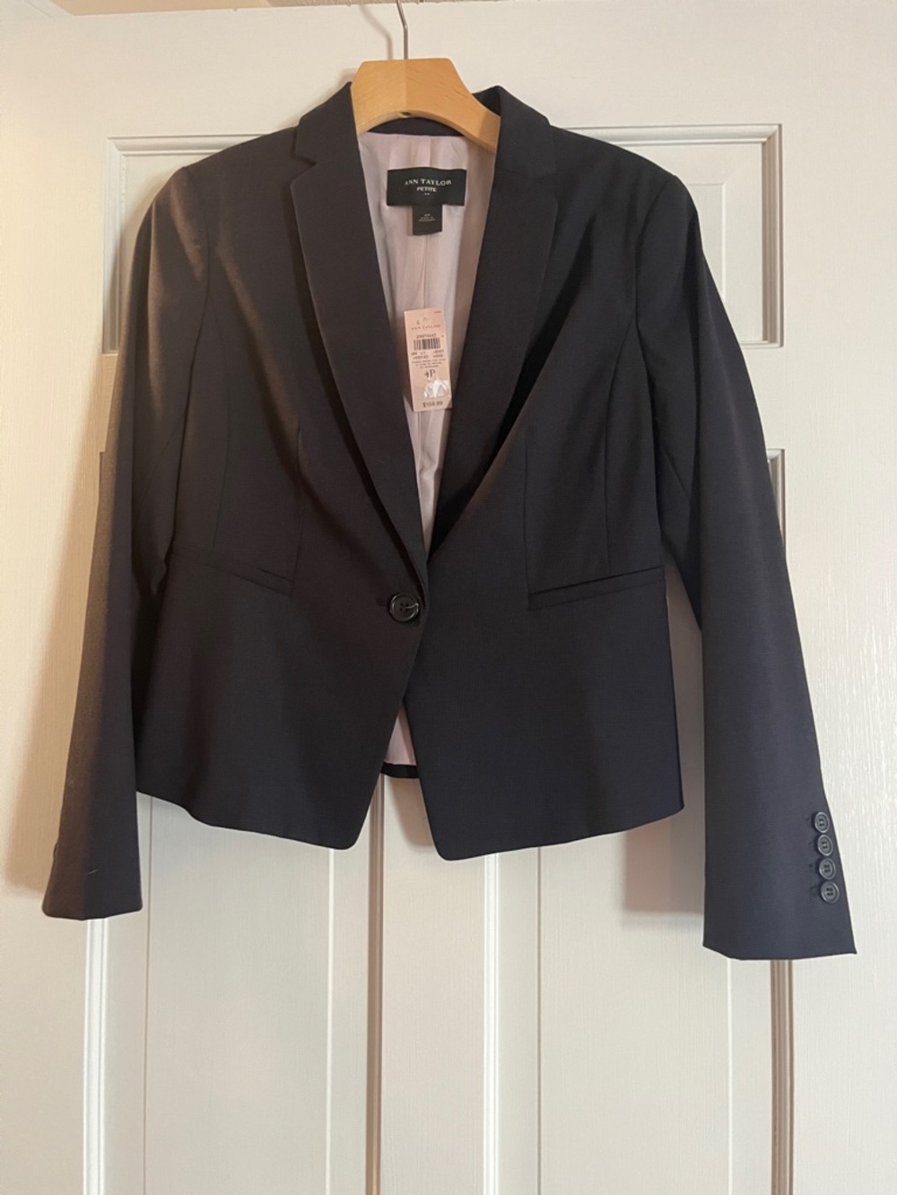 Ann Taylor Black Single-Button Tailored Blazer